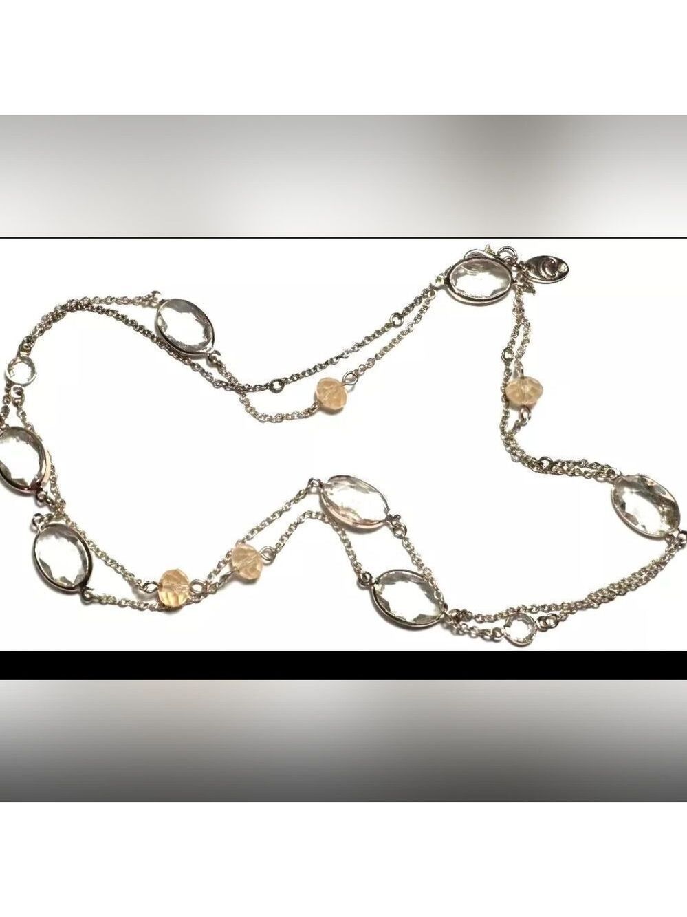 Vintage Jewelry Necklace SIGNED CHARMING CHARLIE Chain Encased Multi Bead 37"
